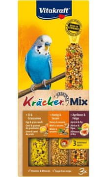 slomart VITAKRAFT Kräcker Mix Jaja, marelica, med - poslastica za papigice - 3 kom.