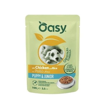 Oasy OASY Trake u umaku Piletina i riža - mokra hrana za štence - 100g