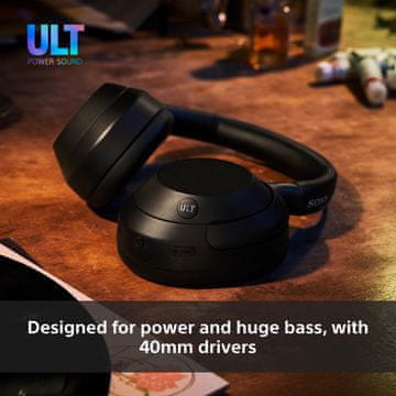 slomart Sony ULT WEAR Bežične Bluetooth slušalice, crne, do 30h trajanja baterije