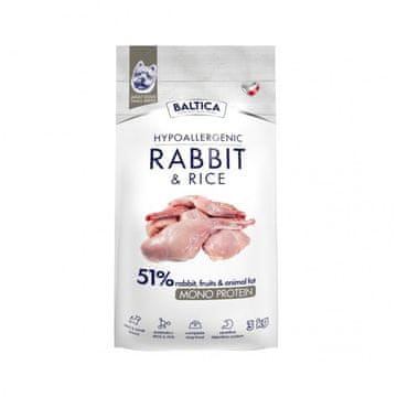 slomart BALTICA Nutraceutic Hypoallergenic S Zec s rižom - Suha hrana za pse - 3kg