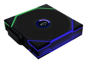 Lian Li Lian Li UNI FAN TL Wireless LCD ventilator, crni, 120mm