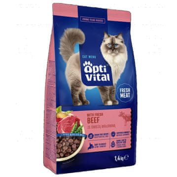 slomart OPTIVITAL s svježom govedinom - hrana za mačke - 1,4kg