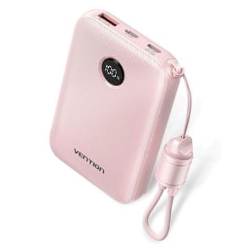 Vention Vention 10000mAh power bank, 2xUSB-C, 1xUSB-A, 22.5W, roza