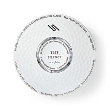 slomart Detektor dima i CO Nedis DTCTCS10WT, 10 godina, bijeli