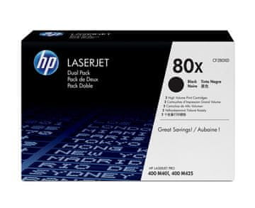 HP 80X 2-paket crnih toner High Yield LaserJet uložaka