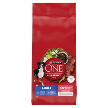 Purina PURINA One Odrasli Medium/Maxi Govedina s rižom - suha hrana za pse - 12 kg