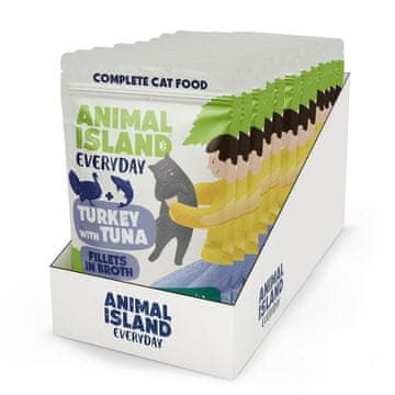 Animal ANIMAL ISLAND Mokra hrana za mačke Puretina s tunjevinom u umaku - 12x85g