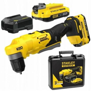 slomart Stanley V20 akumulatorski kutni odvijač SFMCD750D2K, 2x2.0Ah baterije