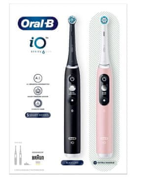 BRA Oral-B iO 6 Rotirajuća četkica za zube Crna, Roza