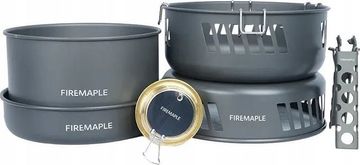 slomart Fire-maple kuhinjski set s alkoholnim plamenikom, tamno siva