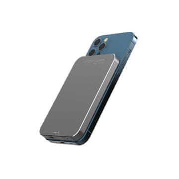 slomart RealPower PB-5000 Mag Power bank, 5000 mAh, bežično punjenje, sivi