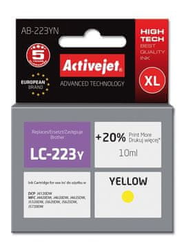 ActiveJet Activejet AB-223YN tinta (zamjenska za Brother LC223Y; Supreme; 10 ml; žuta)