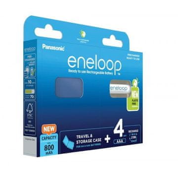slomart PANASONIC ENELOOP AAA 800 mAh punjive baterije + kutija (4 kom)