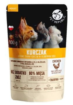 PET PET REPUBLIC Piletina sitno sjeckana - mokra hrana za mačke - 100 g