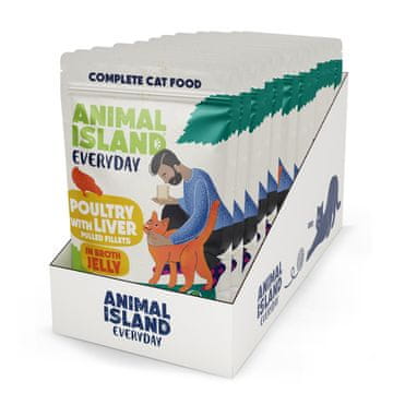 Animal ANIMAL ISLAND Everyday Perad i jetra u želeu - mokra hrana za mačke - 12 x 85g