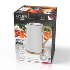 Adler ADLER AD 1352 električno kuhalo, 1.7 L, bijelo/drvo