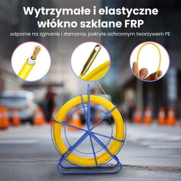 Extralink Extralink Pilot 8mm 75m provlačak za kabele, stakloplastika, 8mm, 75m, žuta