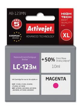 ActiveJet Zamjenska tinta Activejet AB-123MN za Brother LC123M/121M, magenta, 10ml, XL