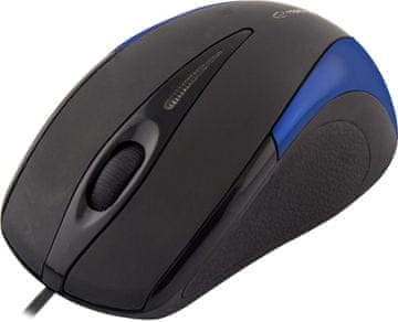 slomart Esperanza EM102B miš, uredski, optički, 800 DPI, USB, crna/plava