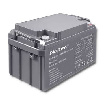 slomart Qoltec 53037 AGM Baterija | 12V | 65Ah | max 780A