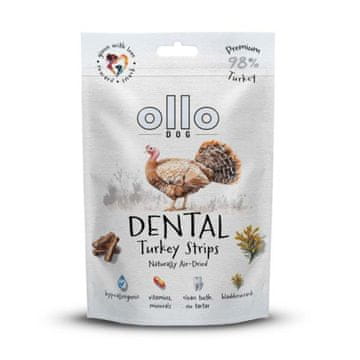slomart OLLO Air Dried Dental Turkey Strips – pseća poslastica, 80g
