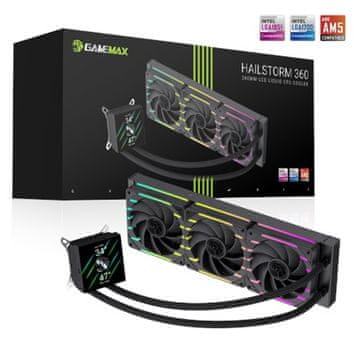 slomart Gamemax HAILSTORM 360 LCD BK CPU hladnjak, 360mm, crni