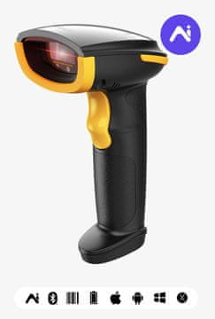 slomart Inateck BCST-21-AI Ručni 1D laserski čitač bar kodova crni, žuti
