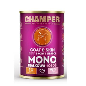 slomart CHAMPER Losos za dlaku i kožu - monoproteinska mokra hrana za pse - 400g
