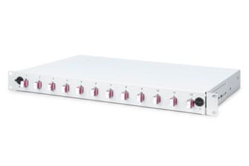 Digitus Digitus Fiber Optic Sliding Splice Box, 1U, Opremljen, LC, OM4, Siva
