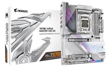 Gigabyte GIGABYTE X870E AORUS MASTER X3D ICE matična ploča - AM5, DDR5 9000Hz, Wi-Fi 7, 10GbE LAN