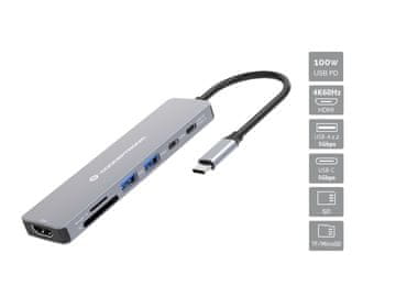 Conceptronic Conceptronic DONN28G 7-u-1 USB 3.2 Gen 1 Docking Station, 4K60Hz HDMI, Prijelazna Stanica siva