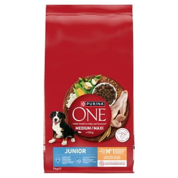 Purina PURINA One Junior Medium/Maxi Rich in chicken with rice - suha hrana za pse - 7 kg