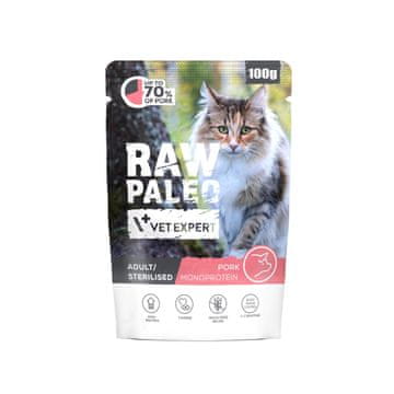 VetExpert VETEXPERT Raw Paleo mokra hrana za mačke - Svinjetina za sterilizirane - 100g