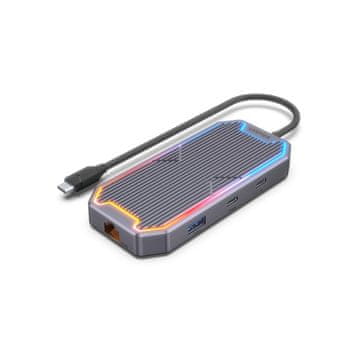 Unitek UNITEK D1029A USB-C Docking Station, Ethernet, Aluminijsko Kućište