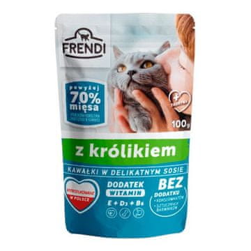 Pieces FRENDI mokra hrana za mačke, Komadići u umaku s kunićem, 100g