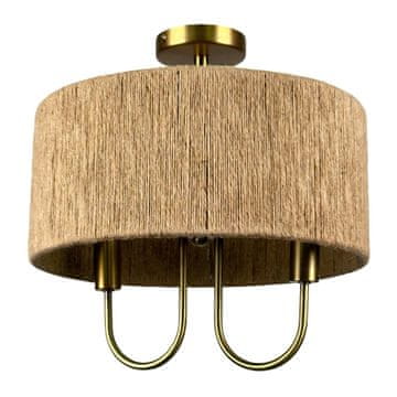 Northix Stropna lampa s 2 žarulje, papirnati kabel i brončana završna obrada