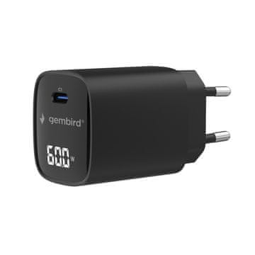 GEM Gembird TA-UC-1C-PD60LCD-01-BK 60W USB Type-C brzi punjač, LCD, Crna