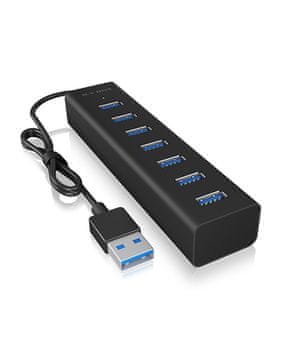 RAD ICY BOX IB-HUB1700-U3 USB 3.2 Gen 1 Hub, 5000 Mbit/s, Crni