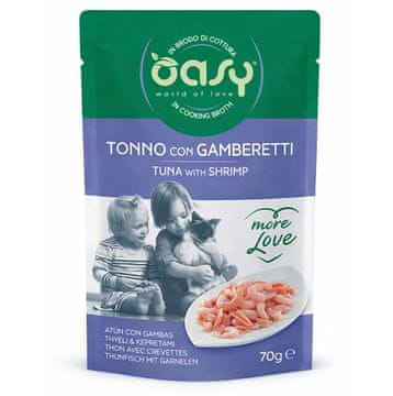 Oasy OASY More Love Mokra hrana za mačke, tuna sa škampima, 70g