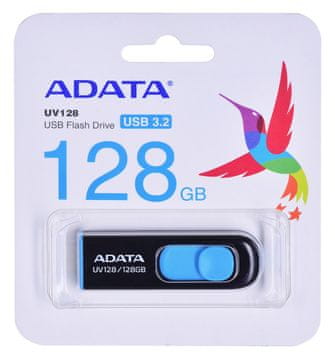 AData ADATA DashDrive UV128 128 GB USB 3.2 Gen 1 flash drive, crna/plava