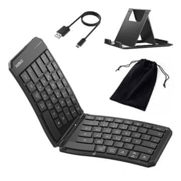 slomart Inateck N0131_black tipkovnica, Bluetooth, sklopiva, ergonomska, crna