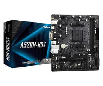 Asr ASRock A520M-HDV matična ploča, Socket AM4, Micro ATX