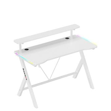 Huzaro Huzaro Hero 1.9 RGB Gaming radni stol, bijeli, s policom