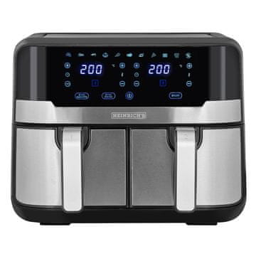 slomart Heinrich's HFR 8214 dvostruka friteza na vrući zrak 2x4.5L (9L) 1300-2400W, crna/srebrna