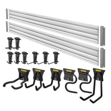 Stanley Stanley STST22000-1 zidni stalak za vrtni alat, 14 kuka, 143 kg, čelik, crno/sivi
