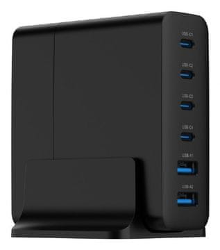 GEM Gembird TA-UC-2A4C-PD75-01-BK punjač, 75W, USB-C, crni