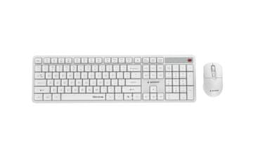 GEM GEMBDA KBS-WMS-01-W Silent key Pro Business bežični set tipkovnica + miš, bijeli, US