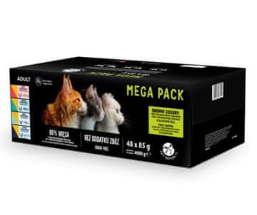 MEGA PETREPUBLIC Mega Pack Losos, Piletina, Tuna, Bakalar, Pastrva - mokra hrana za mačke - 48x85g