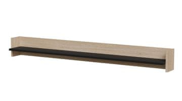 slomart Cama polica PORTO 150x18x16.5 cm, hrast/crna