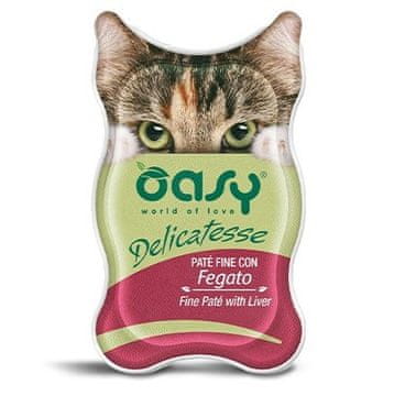 Oasy OASY Delicatesse fina pašteta mokra hrana za mačke, s jetrom - 85g